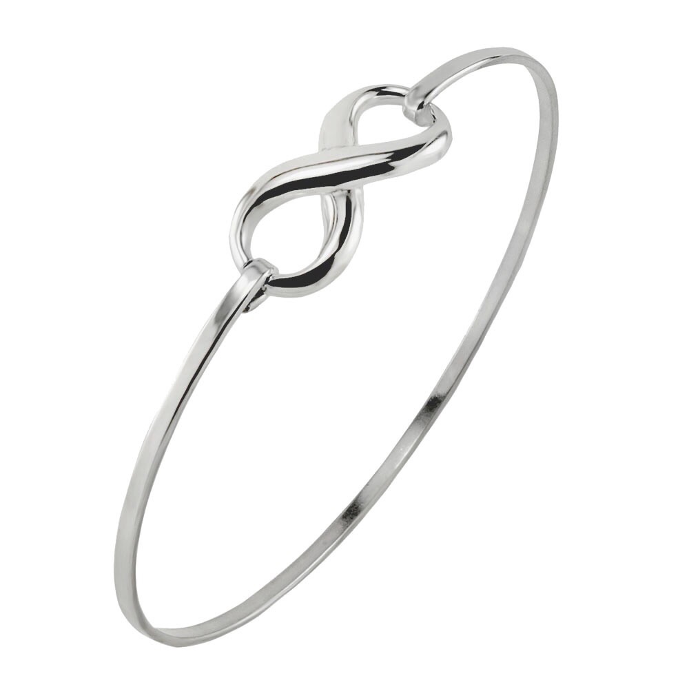 925 Sterling Silver Infinity Love Bracelet Bangle